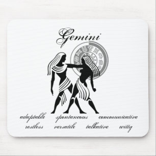 Alfombrilla De Ratón Personalizable Gemini traza el zodiaco al estilo g