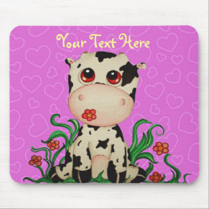 Alfombrilla De Ratón Personalizable lindo Mousepad de la vaca del bebé