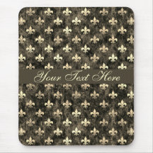 Personalizable Mousepad con flores marrones de oro