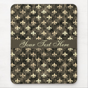 Alfombrilla De Ratón Personalizable Mousepad con flores marrones de oro
