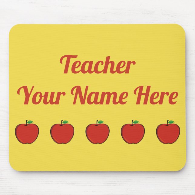 Alfombrilla De Ratón Personalizable Mousepad del profesor de 5 Apple (Frente)