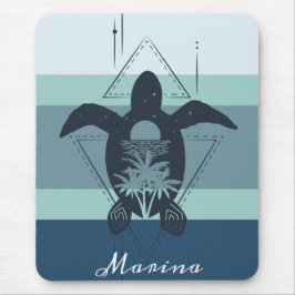 Alfombrilla De Ratón Personalización de la tortuga geométrica moderna