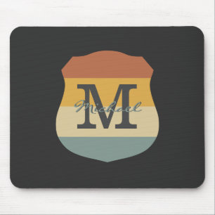 Alfombrilla De Ratón Personalización de las iniciales de nombres rústic