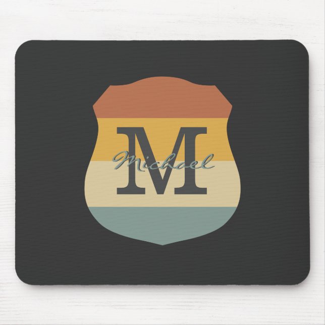 Alfombrilla De Ratón Personalización de las iniciales de nombres rústic (Frente)