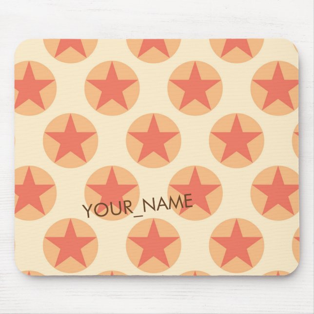 Alfombrilla De Ratón Personalización del patrón de estrellas rojas por  (Frente)