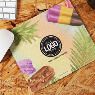 Alfombrilla De Ratón Personalización del tema de helados de color acuát