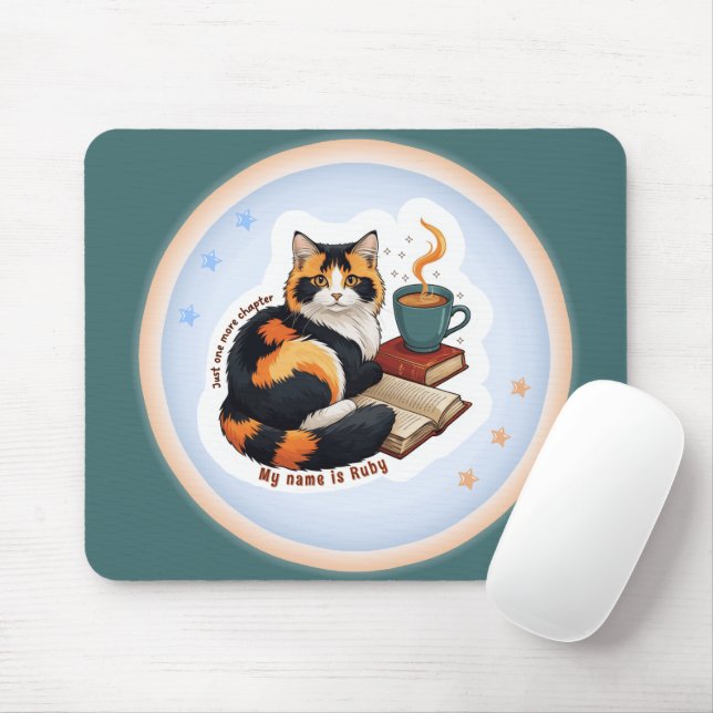 Alfombrilla de ratón personalizada de gato calico  (Con ratón)