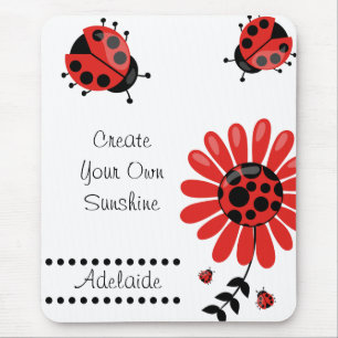 Alfombrilla De Ratón Personalizada la moderna Ladybug Roja