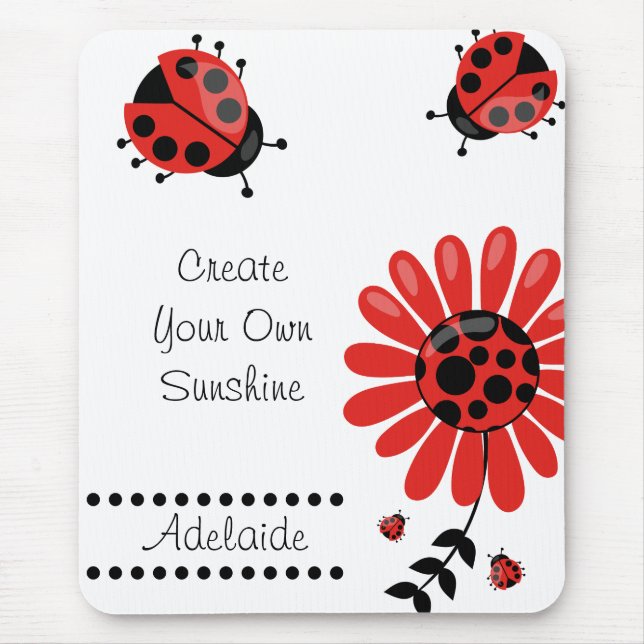 Alfombrilla De Ratón Personalizada la moderna Ladybug Roja (Frente)