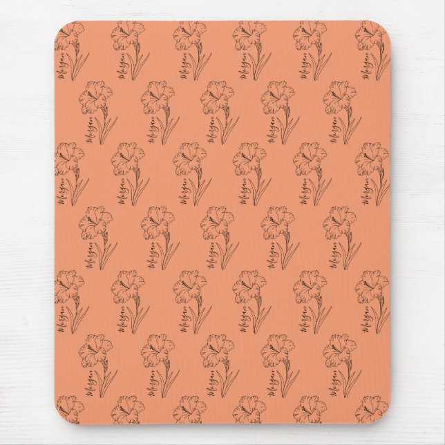 Alfombrilla De Ratón Personalizado August Gladiolus Birt Flower Gift po (Frente)