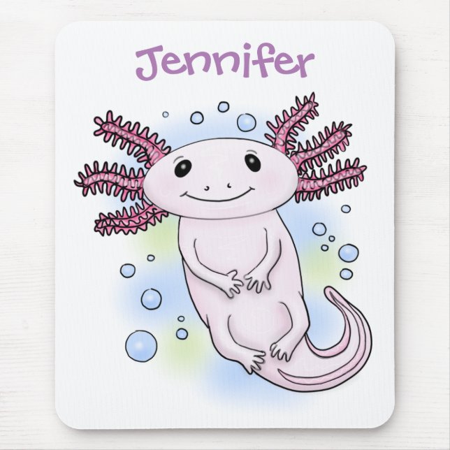 Alfombrilla De Ratón Personalizado axolotópico rosa adorable (Frente)