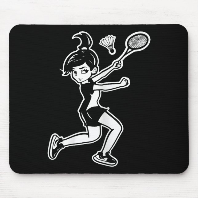 Alfombrilla De Ratón Personalizado Badminton Mujer Shuttle (Frente)