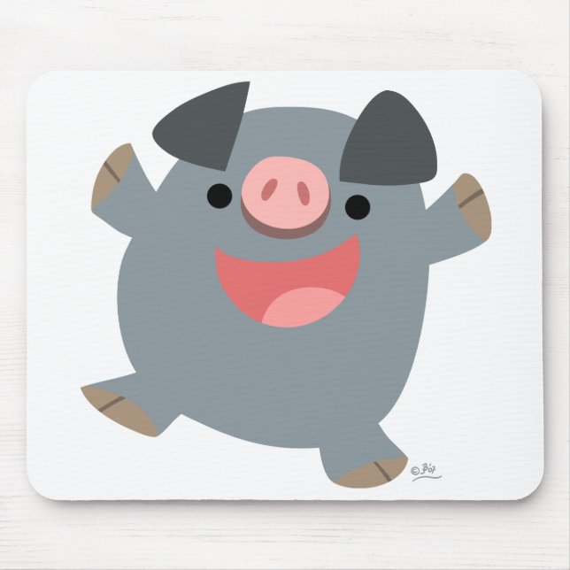 Alfombrilla De Ratón Personalizado Bouncy Pig mousepad (Frente)
