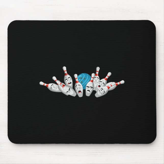 Alfombrilla De Ratón Personalizado Bowling Aterred Bowling Pins Funny S (Frente)