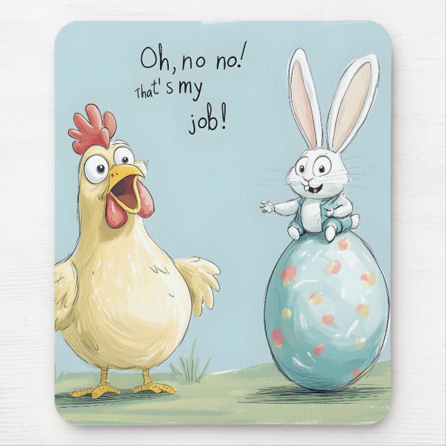 Alfombrilla De Ratón Personalizado Bunny Chick Egg Easter Fun (Frente)