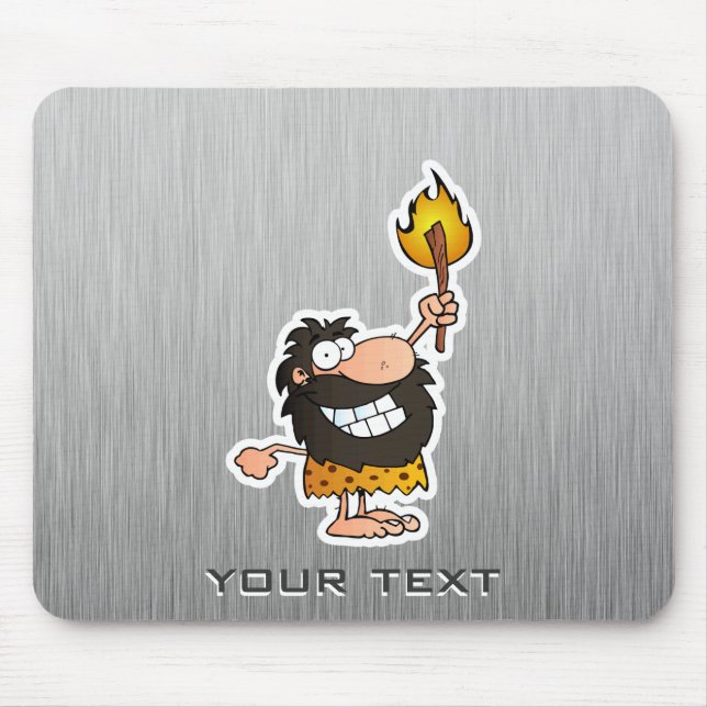 Alfombrilla De Ratón Personalizado Caveman; aspecto Metalizado (Frente)