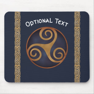 Alfombrilla De Ratón Personalizado Celtic Triskelion (Azul)