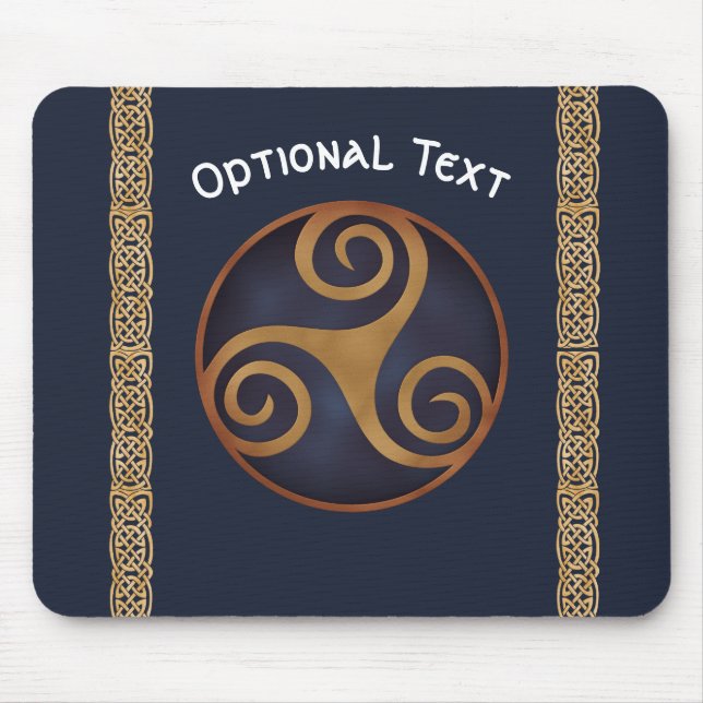 Alfombrilla De Ratón Personalizado Celtic Triskelion (Azul) (Frente)