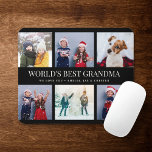 Alfombrilla De Ratón Personalizado Collage de fotos De Texto MEJOR GRAN<br><div class="desc">¡EL MEJOR GRANDMA DEL MUNDO! Conservación familiar moderna,  este diseño personalizado de collage de fotos de texto hace una hermosa exhibición para tus fotos favoritas de niños,  nietos,  bodas o cualquier otra ocasión especial. ¡Un gran regalo para los abuelos! 2 líneas de texto de personalizable completo.</div>