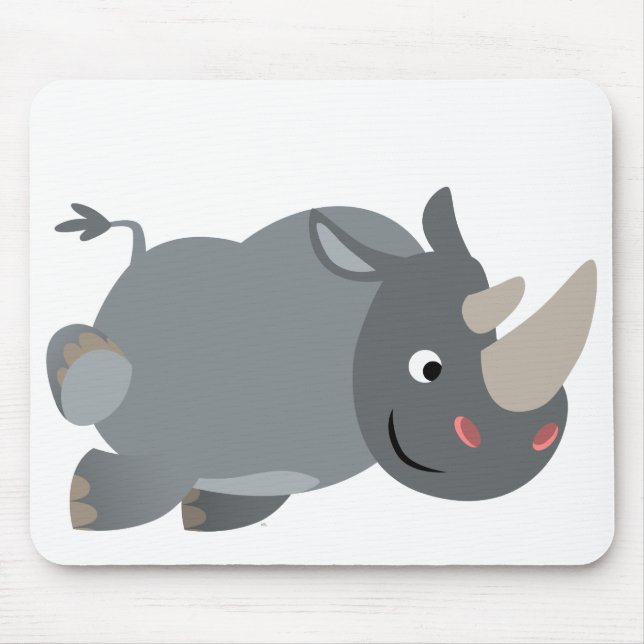 Alfombrilla De Ratón Personalizado Cute Cargando Rhino Mousepad (Frente)