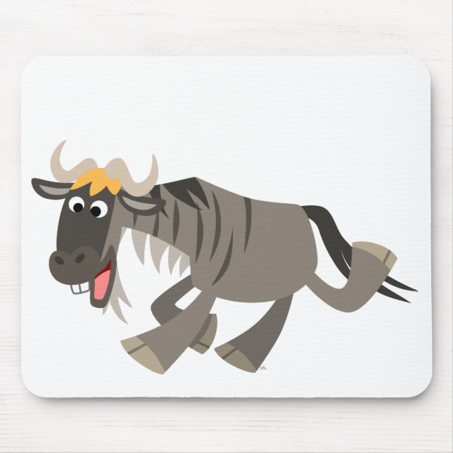 Alfombrilla De Ratón Personalizado Cute Happy Wildebeest Mousepad (Frente)