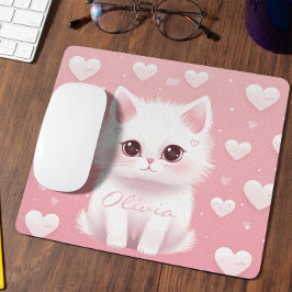 Alfombrilla De Ratón Personalizado Cute Kitten El día de San Valentín B