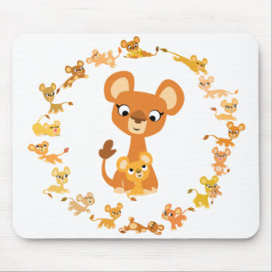 Alfombrilla De Ratón Personalizado Cute Lionesses Mandala Mousepad