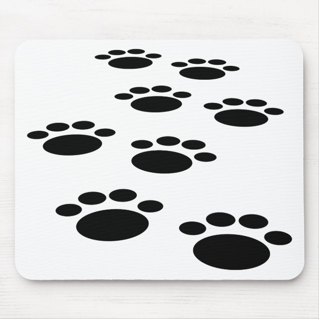 Alfombrilla De Ratón Personalizado Cute Mascota Paw Trail (Frente)