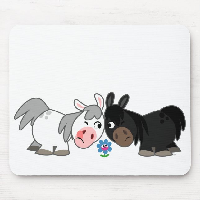 Alfombrilla De Ratón Personalizado Cute Ponies Standoff Mousepad (Frente)