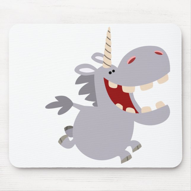 Alfombrilla De Ratón Personalizado Cute Toothy Unicorn Mousepad (Frente)