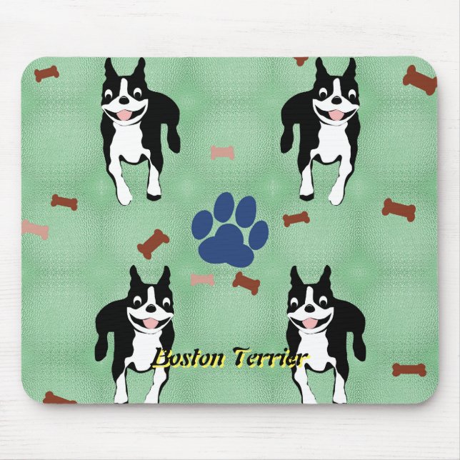 Alfombrilla De Ratón Personalizado de Boston Terrier (Frente)