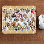 Alfombrilla De Ratón Personalizado de Collage de fotos de Honeycomb geo<br><div class="desc">Crea tu propio mousepad con 28 fotos de familia, amigos, mascotas, etc. La plantilla de fotos está configurada para que agregue las imágenes que se mostrarán automáticamente en un patrón de abeja geométrico de formas hexagonales. Tiene un tema neutro de color beige y blanco, pero si necesitas un color diferente,...</div>