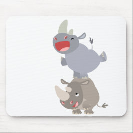 Alfombrilla De Ratón Personalizado de Cute Salapfrog Rhinos Mousepad