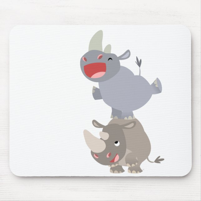 Alfombrilla De Ratón Personalizado de Cute Salapfrog Rhinos Mousepad (Frente)
