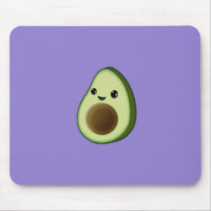 Alfombrilla De Ratón Personalizado de dibujo de Kawaii Aguacate Purple