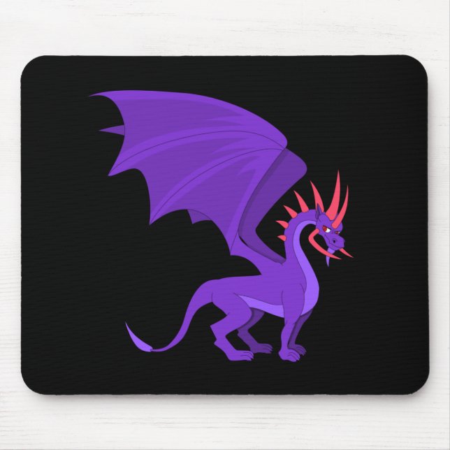 Alfombrilla De Ratón Personalizado de dragón morado (Frente)