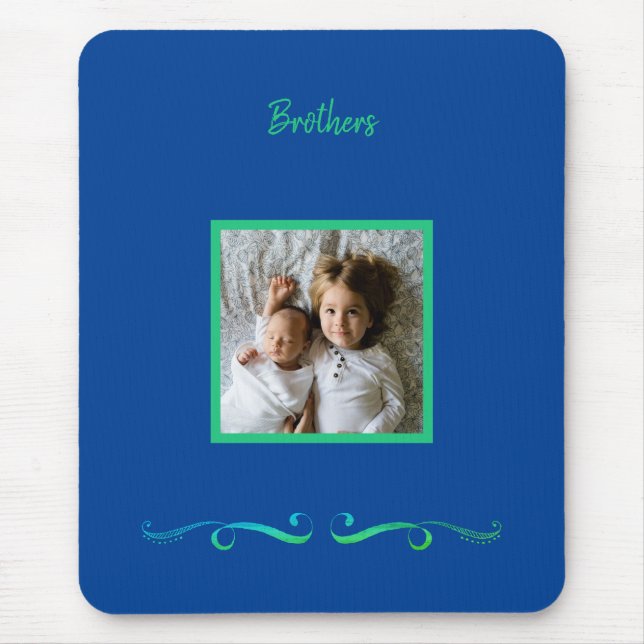 Alfombrilla De Ratón Personalizado de Hermanos Enmarcado Foto Mousepad (Frente)