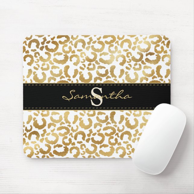 Alfombrilla De Ratón Personalizado de impresión de leopardo dorado (Con ratón)