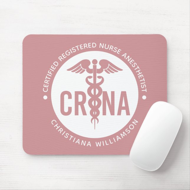 Alfombrilla De Ratón Personalizado de la CRNA Certificado de enfermero  (Con ratón)
