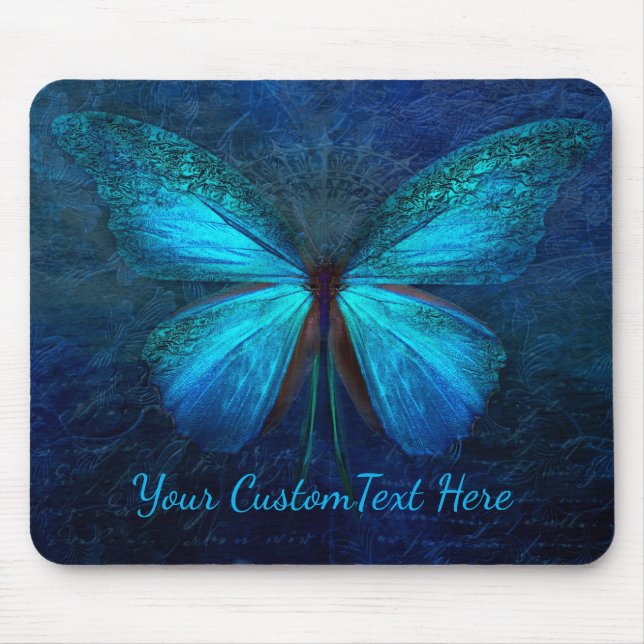 Alfombrilla De Ratón Personalizado de mariposa azul místico (Frente)