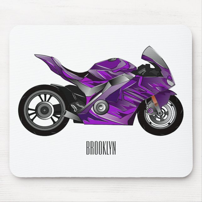 Alfombrilla De Ratón Personalizado de motocicleta Purple (Frente)