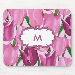 Alfombrilla De Ratón Personalizado de pintura tulipán de primavera rega