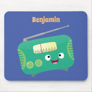 Alfombrilla De Ratón Personalizado de radio retro alegre y gracioso