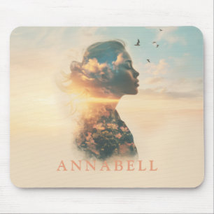 Alfombrilla De Ratón Personalizado de silueta romántica