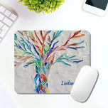 Alfombrilla De Ratón Personalizado del árbol de la vida<br><div class="desc">Esta almohadilla del ratón está decorada con un árbol de mosaicos de la vida en los colores del arcoiris. Personalizable fácilmente con su nombre o monograma. Utilice la opción Personalizar adicional para cambiar el tamaño, estilo o color del texto si lo desea. Porque creamos nuestra propia obra de arte no...</div>