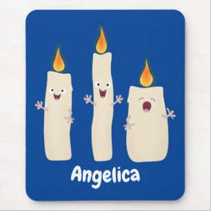 Alfombrilla De Ratón Personalizado del trío de velas de canto lindo