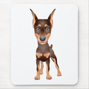 Alfombrilla De Ratón Personalizado Doberman Pincher del Perro Cachorro 