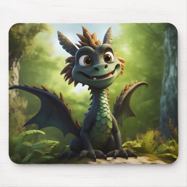 Alfombrilla De Ratón Personalizado Dragón Verde (Frente)