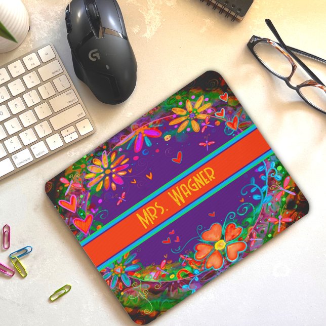 Alfombrilla De Ratón Personalizado Dragonflies Flores Corazón Mousepad  (Subido por el creador)