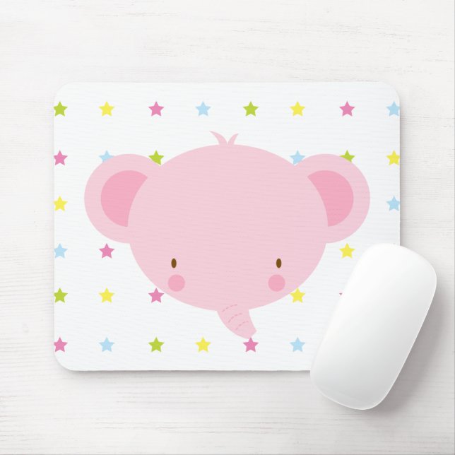 Alfombrilla De Ratón Personalizado Elefante Rosa Mousepad (Con ratón)